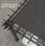 Stratford 14 Ft. X 10 Ft. Black Steel Traditional Pergola with Sail Shade Soft Canopy - Image 8
