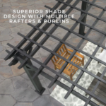 Stratford 14 Ft. X 10 Ft. Black Steel Traditional Pergola with Sail Shade Soft Canopy - Image 9
