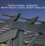 Stratford 12 Ft. X 10 Ft. Black Steel Traditional Pergola with Sail Shade Soft Canopy - Image 6