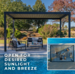 Backyard Discovery Sarasota 16'x10' Galvanized Steel Louvered Pergola - Image 5
