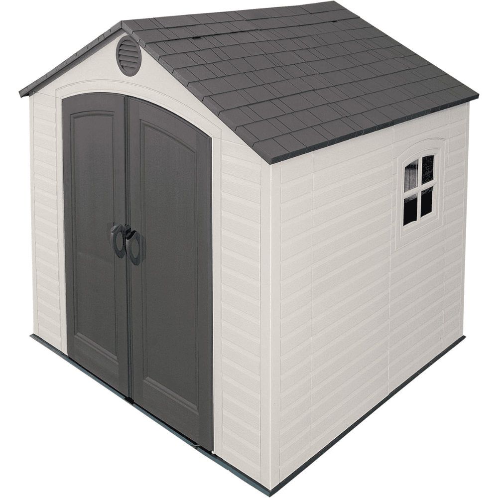 ltm-product-253-image-1 Lifetime 8’ x 7.5’ Outdoor Storage Shed, Light Brown - Image 1