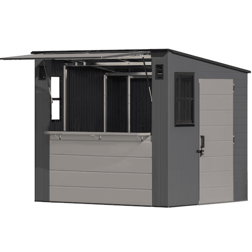 ltm-product-273-image-1 Suncast Cabana Entertainment Shed 8 ft. x 7 ft. Resin Storage Shed (Floor Included) - Image 1