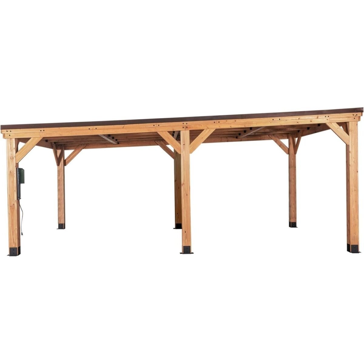 ltm-product-292-image-1 Backyard Discovery Kingsport 20′ x 20′ Cedar Wood Carport with Steel Roof - Image 1