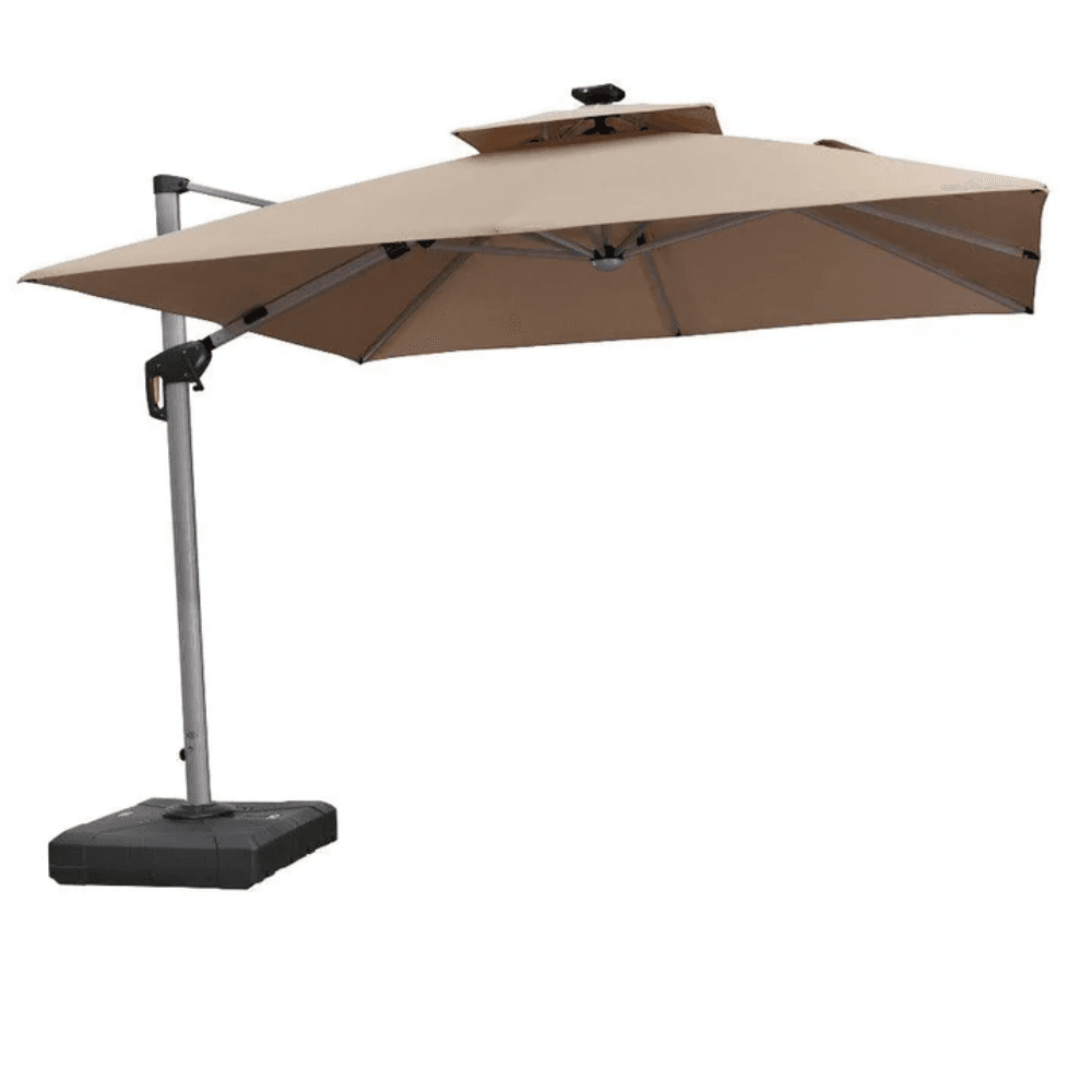 ltm-product-305-image-1 PURPLE LEAF Double Top Deluxe Solar Powered LED Square Patio Umbrella - Image 1