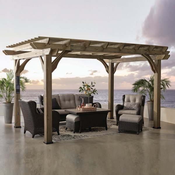 ltm-product-395-image-1 14×10 Somerville Pergola – Barnwood Stain - Image 1