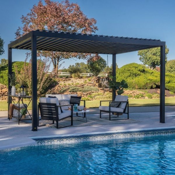 ltm-product-397-image-1 14×10 Sarasota Steel Louvered Pergola - Image 1